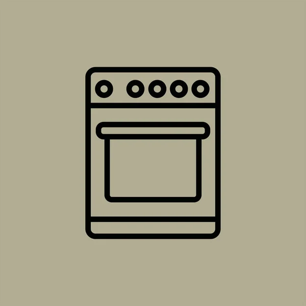 Icono Del Horno Vector Ilustración — Vector de stock