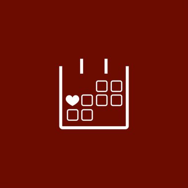 14 Şubat takvim basit simgesini