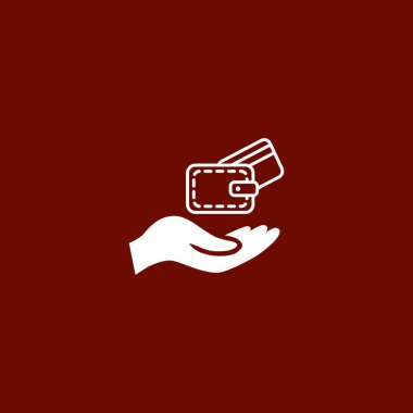 m-cüzdan para simgesi ile tutan el