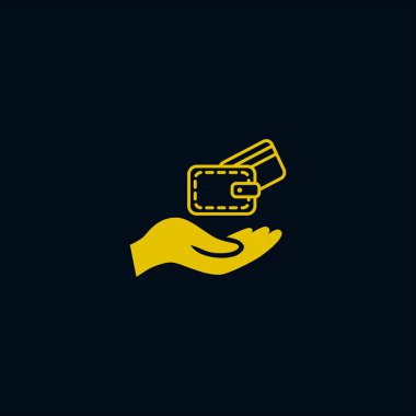 m-cüzdan para simgesi ile tutan el