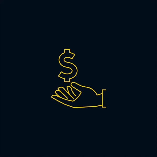 Dollar Symbol Hand Web Icon — Stock Vector