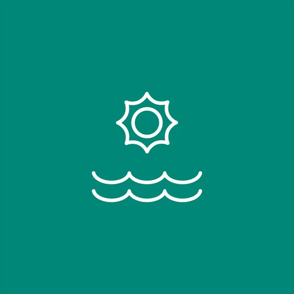 Icono Mar Sol Ilustración Vectorial — Vector de stock