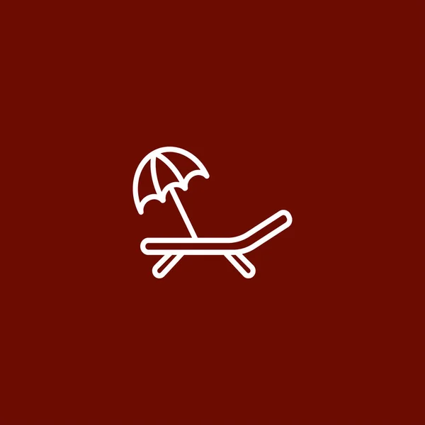 Cama de playa y paraguas icono — Archivo Imágenes Vectoriales