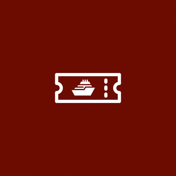 L'icône du billet de bateau de croisière — Image vectorielle