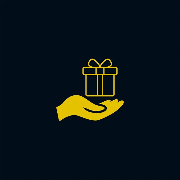 Geschenkbox zur Hand — Stockvektor