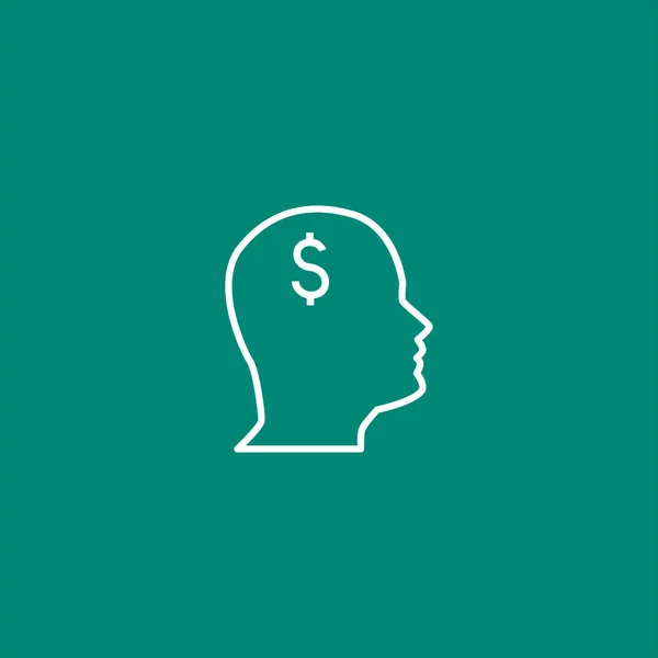 Ανθρώπινο Κεφάλι Σύμβολο Δολαρίου Μέσα — Διανυσματικό Αρχείο
