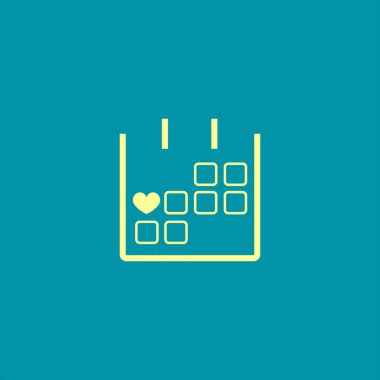 14 Şubat takvim basit simgesini