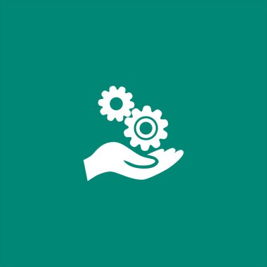 Cogwheels web simgesi, vektör çizim el 