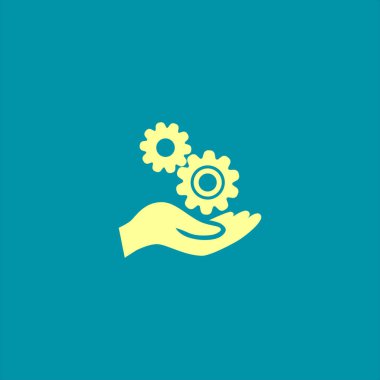 Cogwheels web simgesi, vektör çizim el 