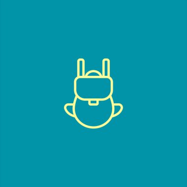 Çanta turist düz simge vektör çizim