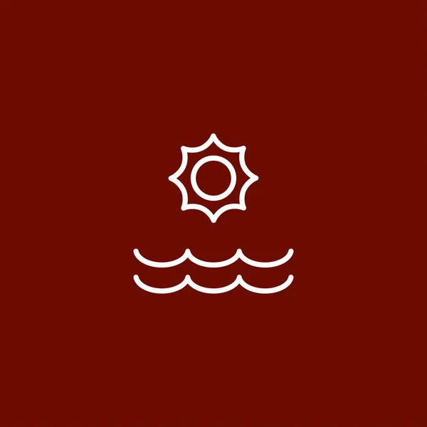Ikona Morze Słońce Ilustracji Wektorowych — Wektor stockowy