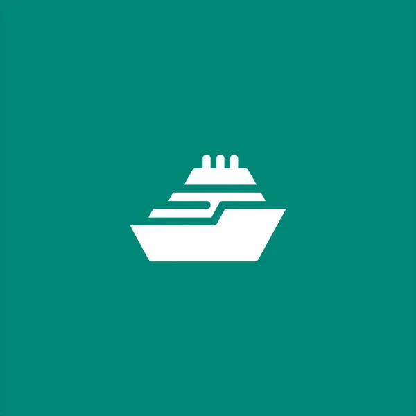 Barco, crucero icono de línea — Vector de stock