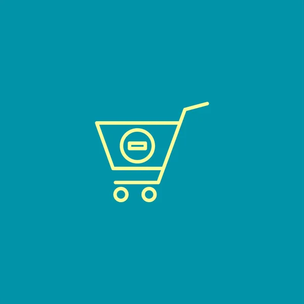 Remove Shopping Cart Flat Icon Vector Illustration — Stock Vector