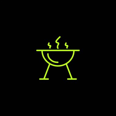 minimalist düz vektör simge siyah arka plan, kavram hiking