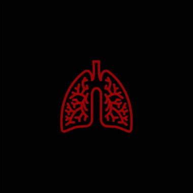 minimalist düz vektör simge siyah arka plan, sağlık kavramı