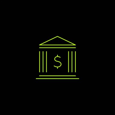 minimalist düz vektör app simgesi siyah arka plan, para ve tasarruf kavramı 