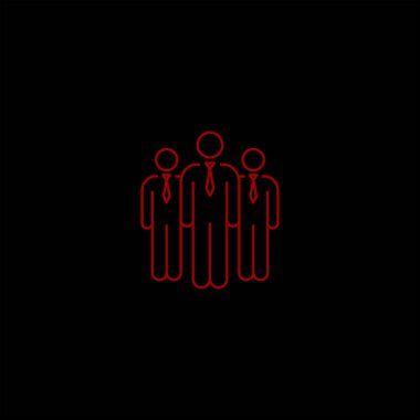 minimalist düz vektör iş insanlar app simgesi siyah arka plan üzerine