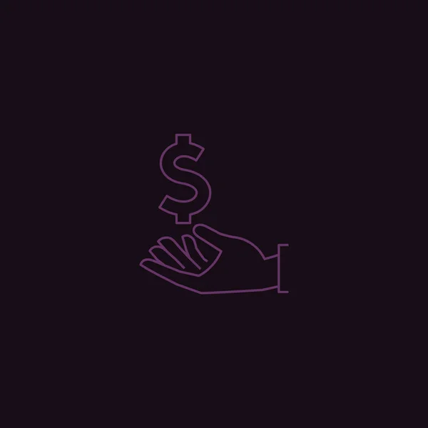 Минималистичный Плоский Векторный Значок Приложения Черном Фоне Деньги Сбережения Концепции — стоковый вектор