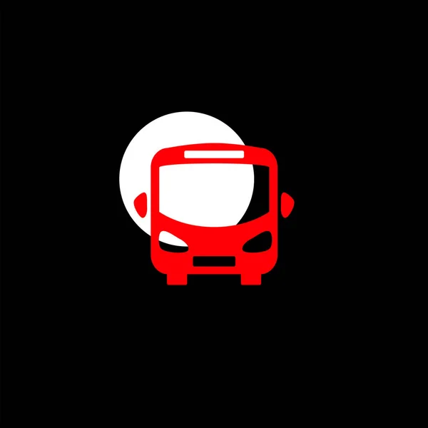 Icono Vector Transporte Plano Minimalista Sobre Fondo Negro — Archivo Imágenes Vectoriales