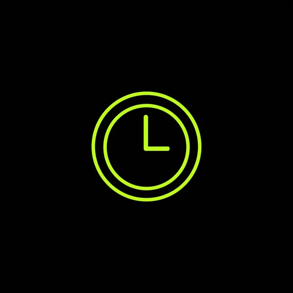 Minimalistic Flat Clock Vector Icon Black Background — Stock Vector