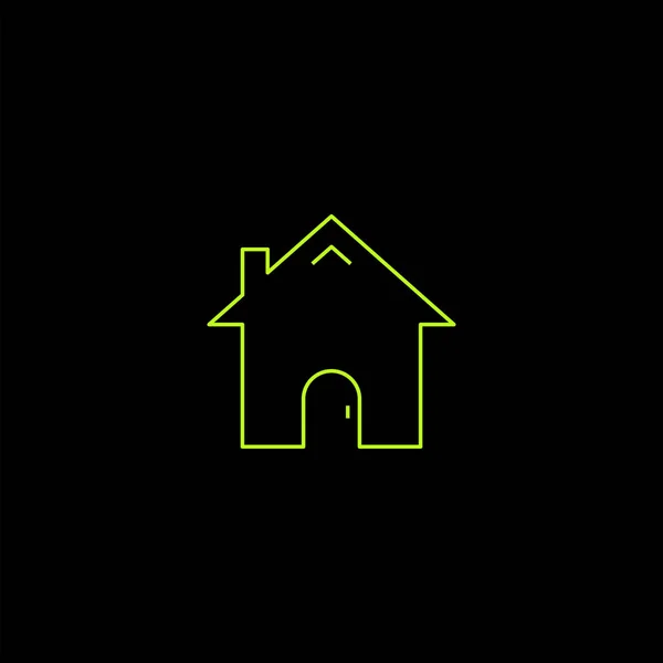 Minimalistic Flat Vector House App Icon Black Background — Stock Vector