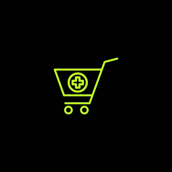 Icono Vector Plano Minimalista Sobre Fondo Negro Concepto Compras — Archivo Imágenes Vectoriales