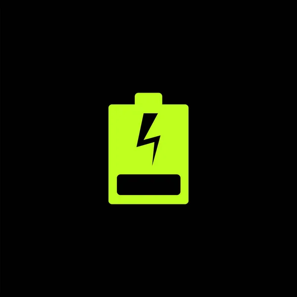 Ícone Vetor Bateria Plana Minimalista Fundo Preto — Vetor de Stock