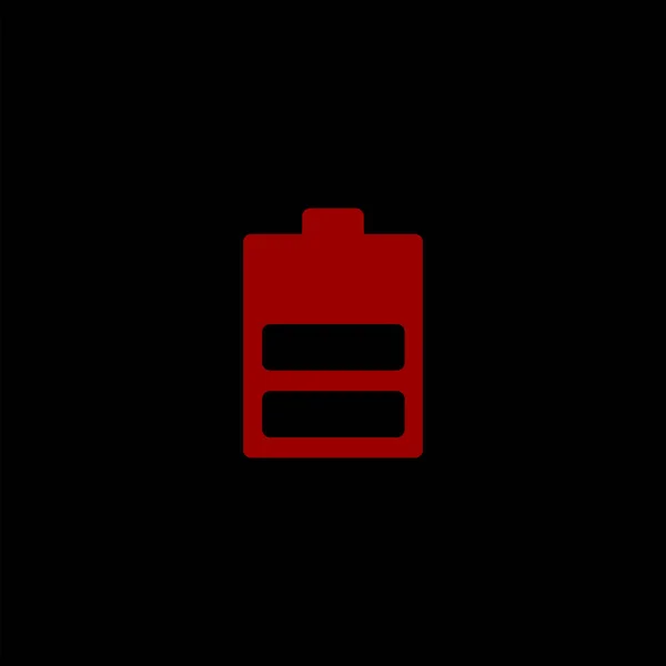 简约的扁平电池矢量图标在黑色背景 — 图库矢量图片