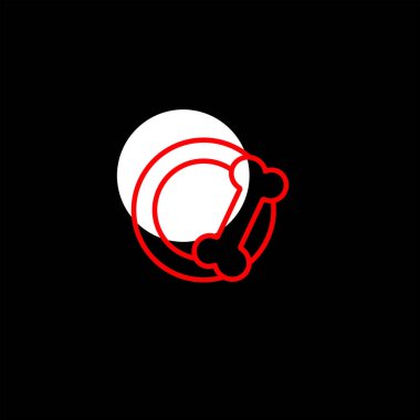 minimalist düz vektör simgesi mavi arka plan, Evcil hayvan kavramı üzerinde 