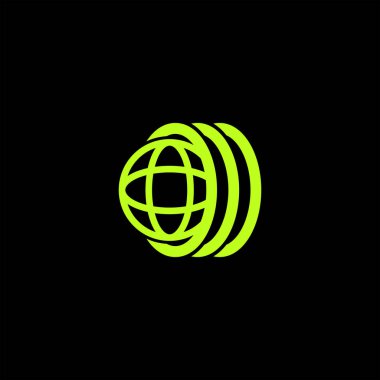 minimalist düz vektör simge siyah arka plan üzerine