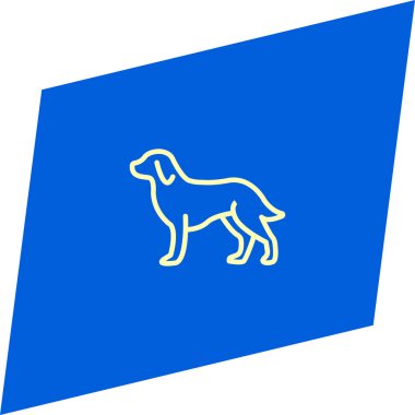 minimalist düz vektör simgesi mavi arka plan, Evcil hayvan kavramı üzerinde 