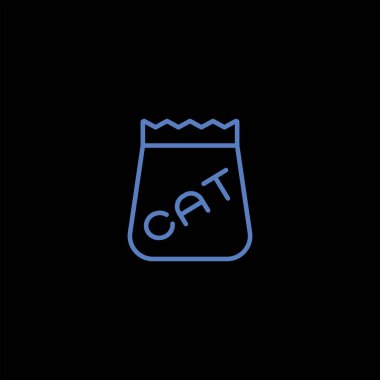 minimalist düz vektör simgesi mavi arka plan, Evcil hayvan kavramı üzerinde 