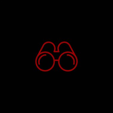 minimalist düz vektör simge siyah arka plan, kavram hiking