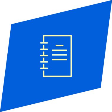 minimalist düz vektör defter app simgesi siyah arka plan üzerine