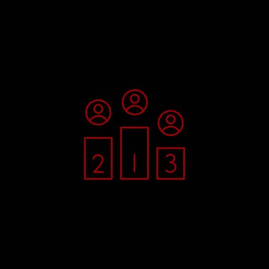 siyah arka plan, minimalist düz vektör simgesine iş insanlar ve personel kavramı 