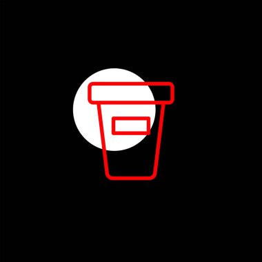 minimalist düz vektör simge siyah arka plan üzerine