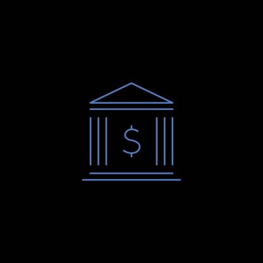 minimalist düz vektör app simgesi siyah arka plan, para ve tasarruf kavramı 