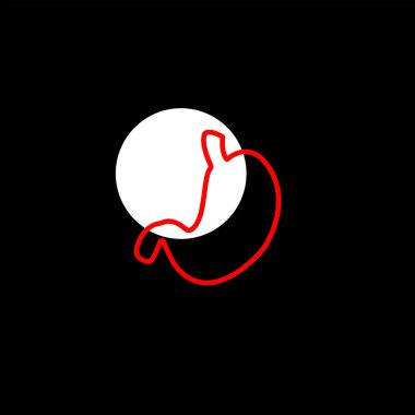 minimalist düz vektör simge siyah arka plan, sağlık kavramı