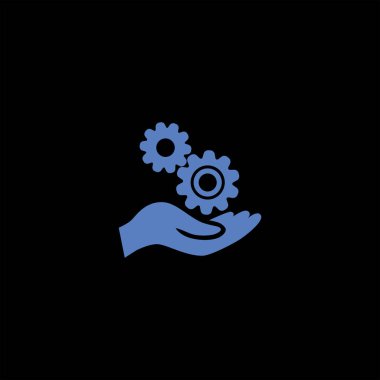 Siyah arka plan üzerinde iş tema simgeler vektör çizim