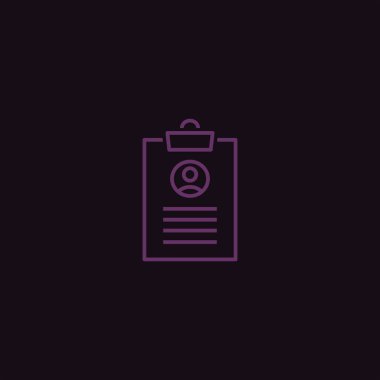 minimalist düz vektör defter app simgesi siyah arka plan üzerine