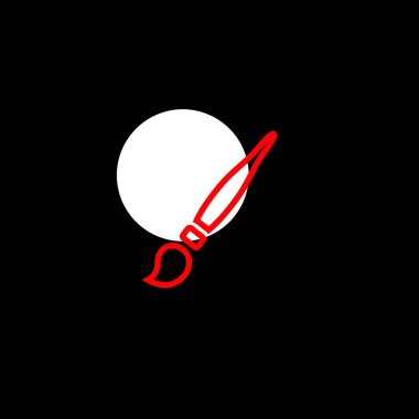 minimalist düz vektör simge siyah arka plan, sanat ve eğitim kavramı 