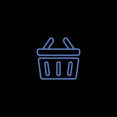 siyah arka plan, konsept alışveriş minimalist düz vektör simgesine