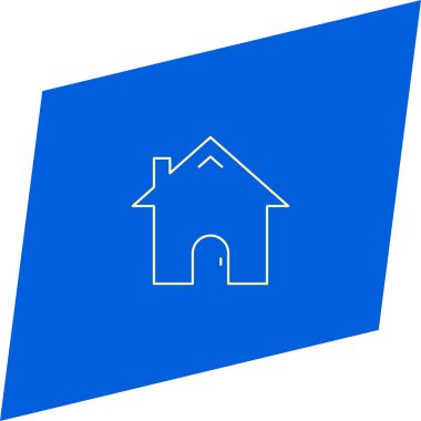 minimalist düz vektör evi app simgesi siyah arka plan üzerine