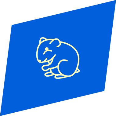 minimalist düz vektör simgesi mavi arka plan, Evcil hayvan kavramı üzerinde 