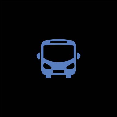 minimalist düz ulaşım vektör simge siyah arka plan üzerine