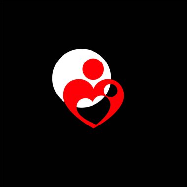 siyah arka plan, minimalist düz vektör simgesine iş insanlar ve personel kavramı 