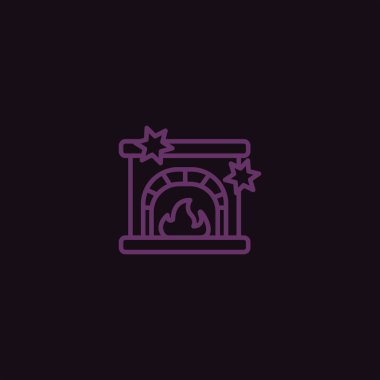 minimalist düz vektör simge siyah arka plan, kış tatil kavramı üzerine