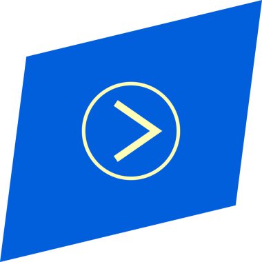 minimalist düz vektör ok simgesi mavi zemin üzerine