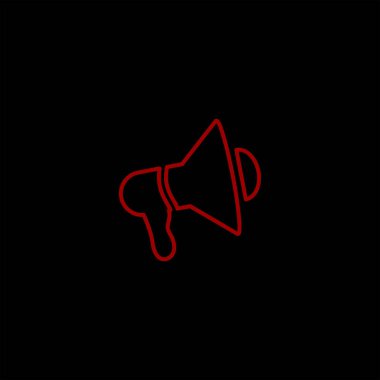 minimalist düz vektör hoparlör app simgesi siyah arka plan üzerine