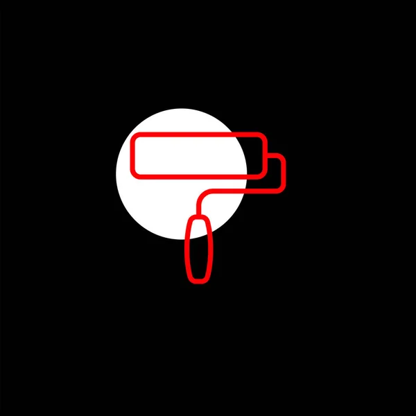 Минималистичный Иконка Плоского Вектора Черном Фоне Концепция Строительной Отрасли — стоковый вектор